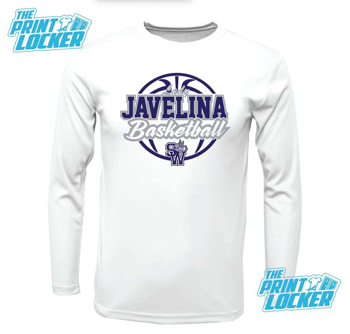 2024 PSJA SW Lady Javelina Basketball White Drifit Long sleeve