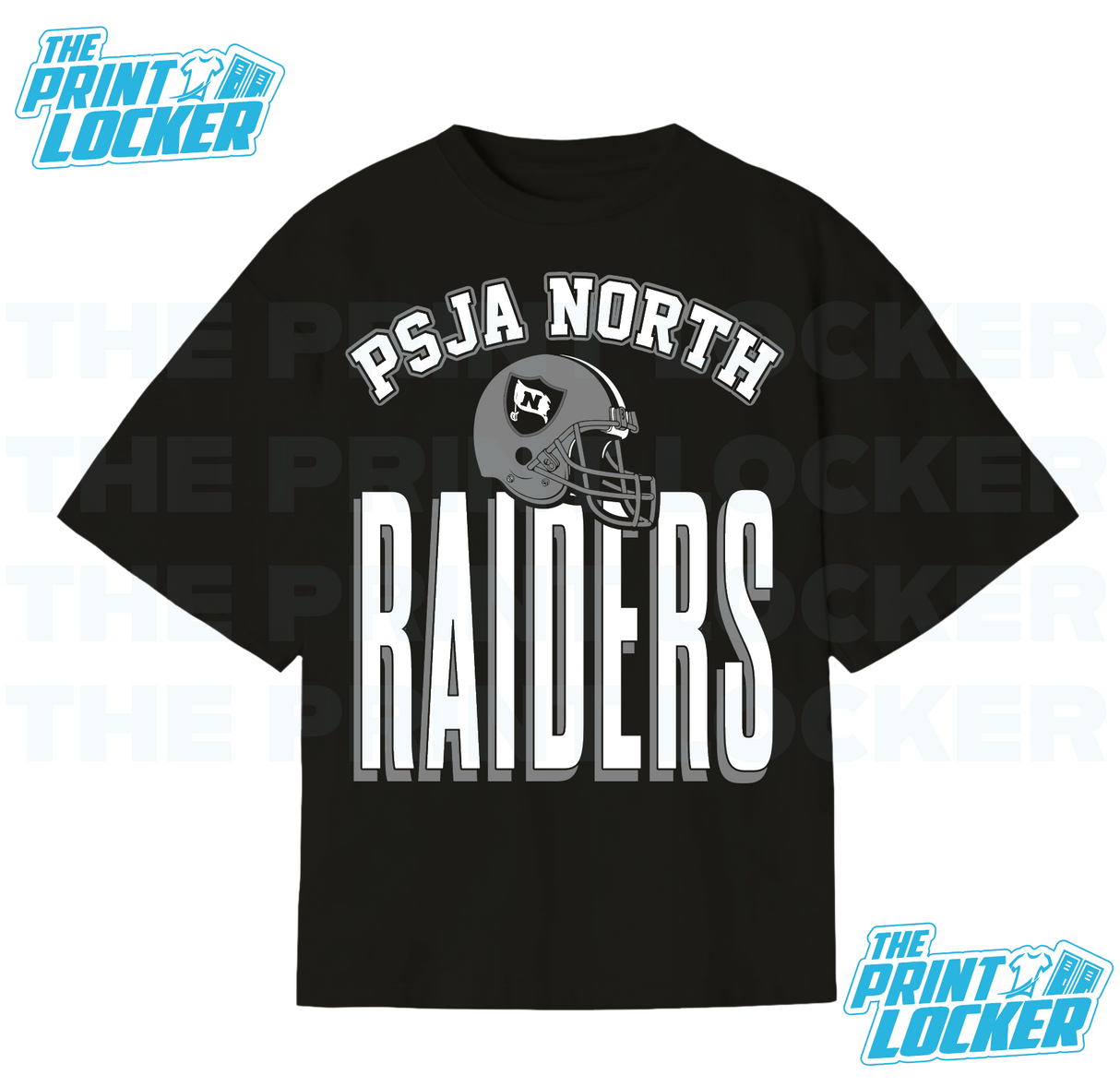 Oversized Raiders Football Graphic Classic Tee