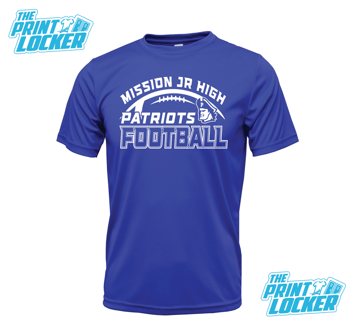 Mission Jr High Patriots Half Football Drifit Short Sleeve