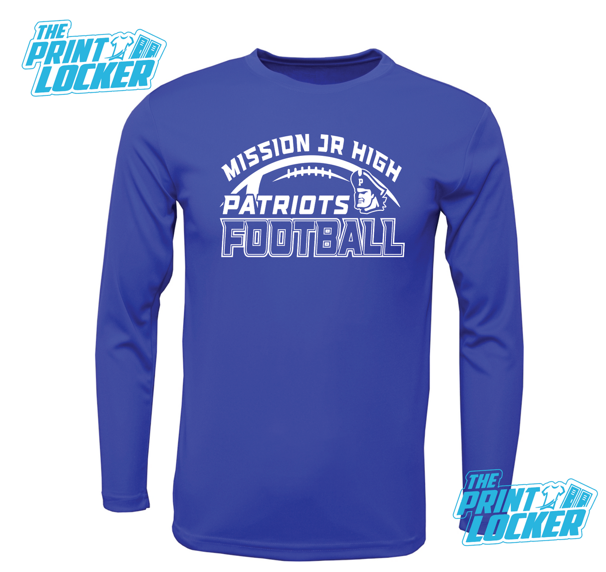 Mission Jr High Patriots Half Football Drifit Long Sleeve