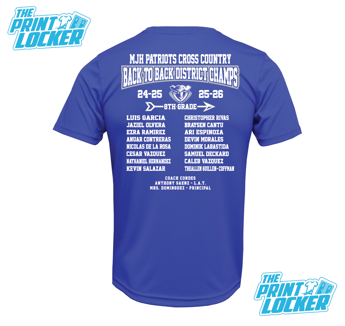 2026 Mission Jr High XC District Champs Drifit Short sleeve