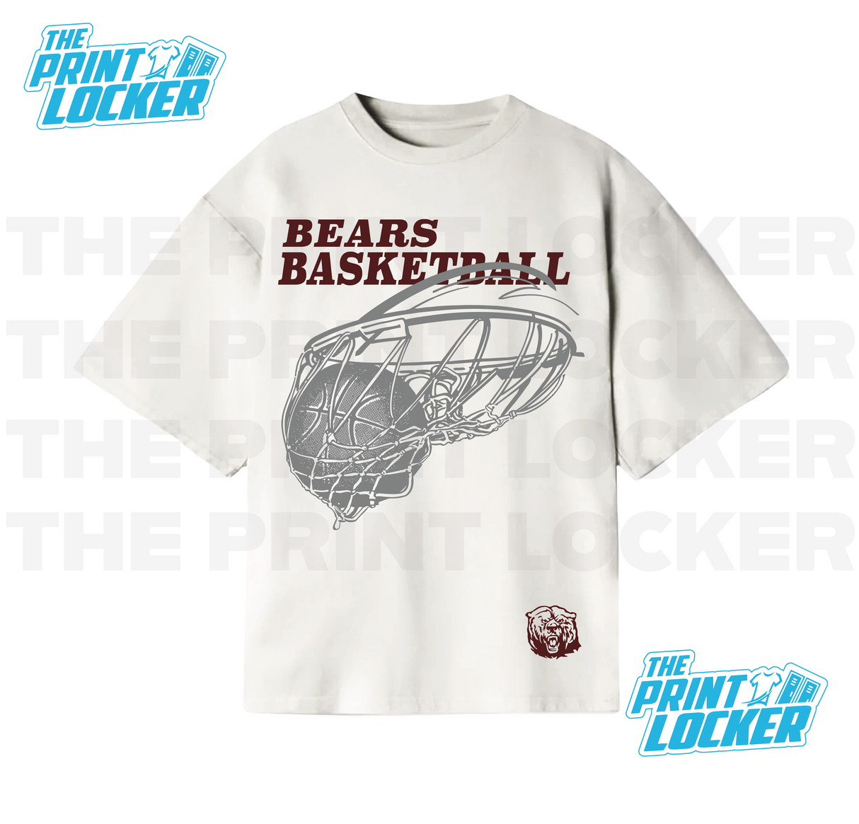 Oversized Basketball Bears Graphic Tee