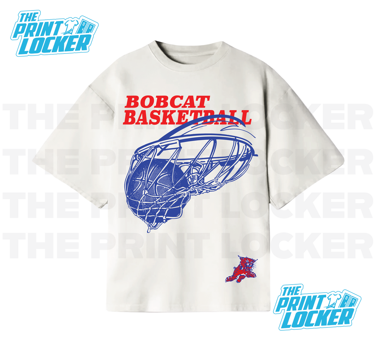 Oversized Basketball Bobcat Graphic Tee