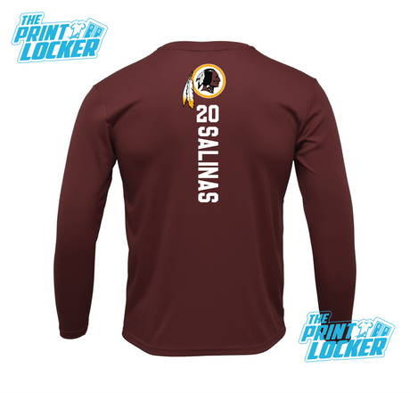 Redskins Football Helmet Drifit Long Sleeve