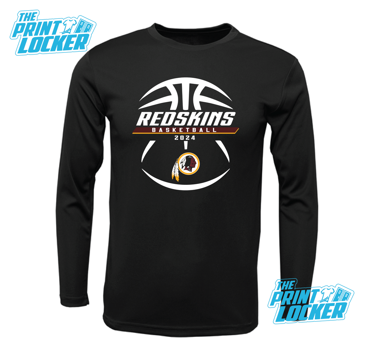 Redskins Basketball Design Drifit Long Sleeve