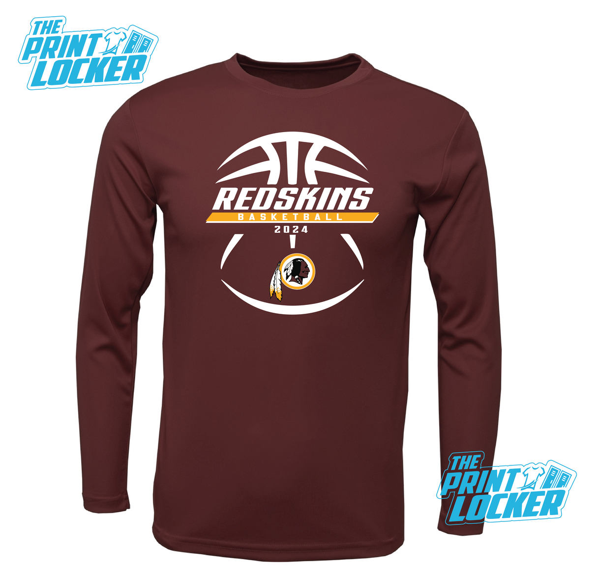 Redskins Basketball Design Drifit Long Sleeve