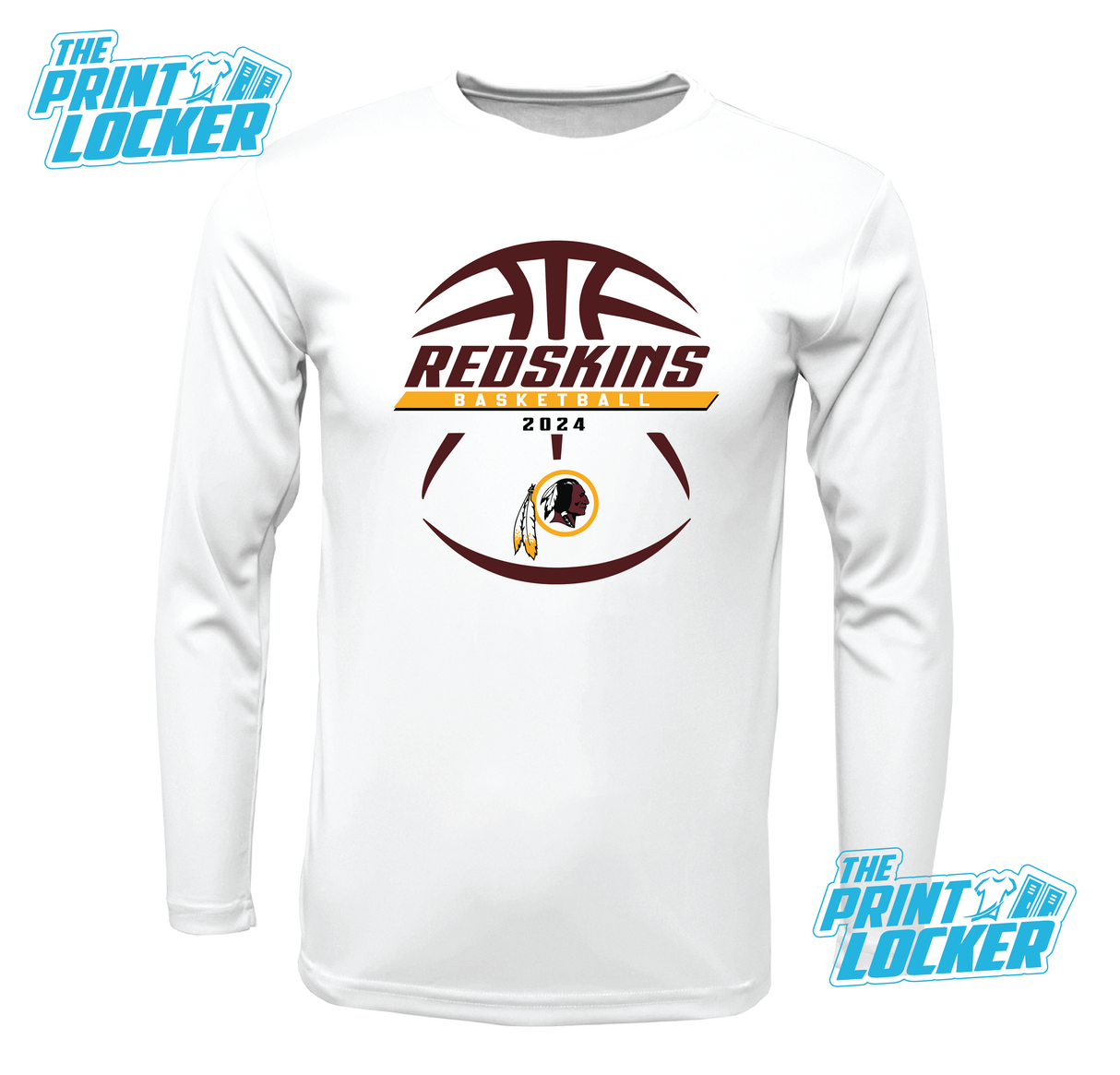 Redskins Basketball Design Drifit Long Sleeve