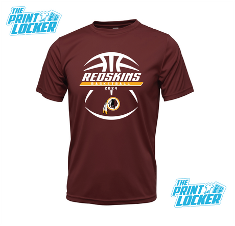 Redskins Basketball Design Drifit Short Sleeve