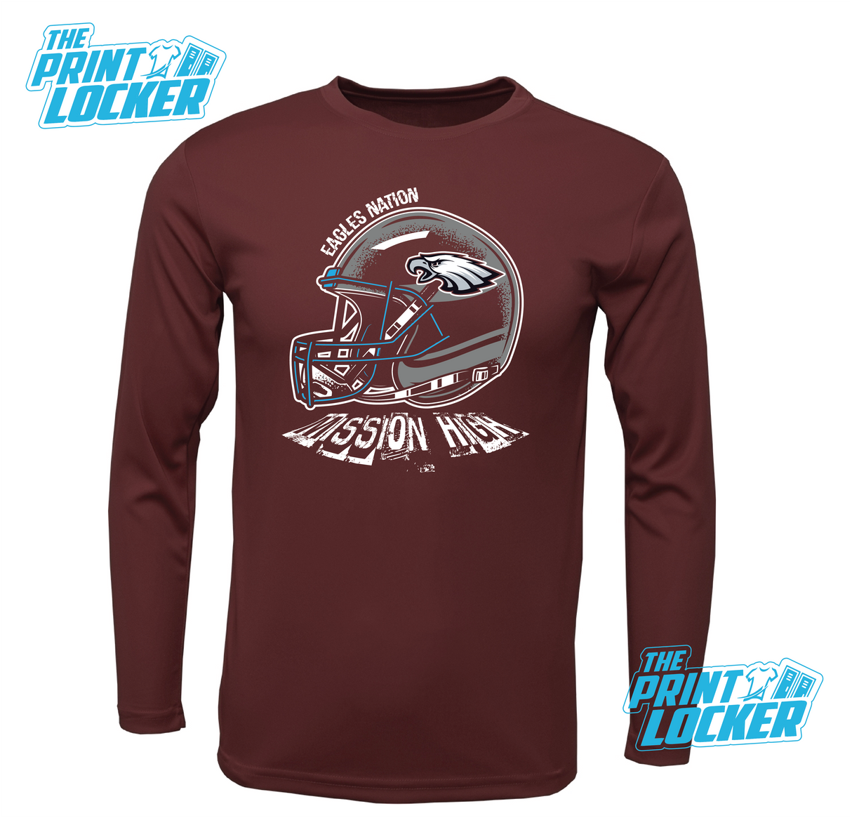 Eagles Football Helmet Drifit Long Sleeve