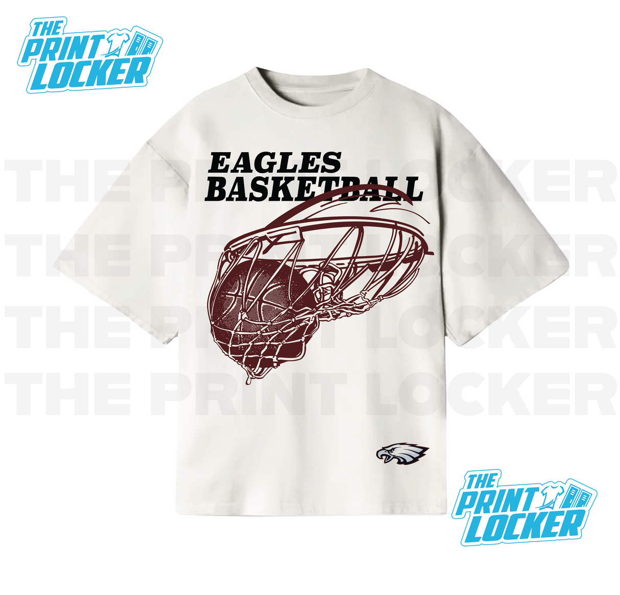 Oversized Basketball Eagles Graphic Tee