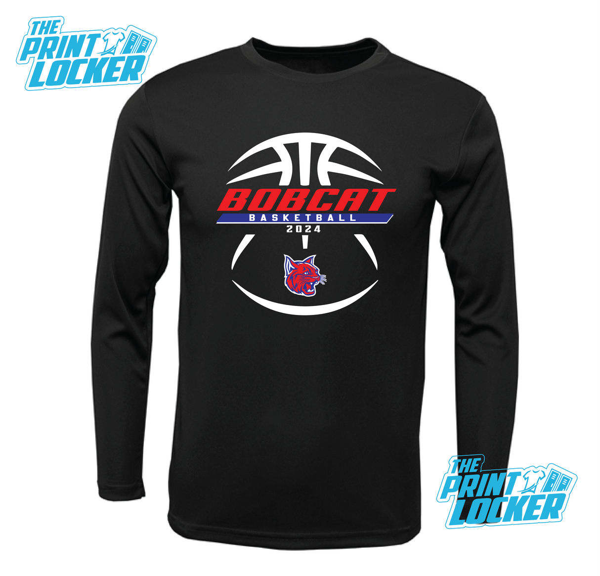 Bobcat Basketball Design Drifit Long Sleeve