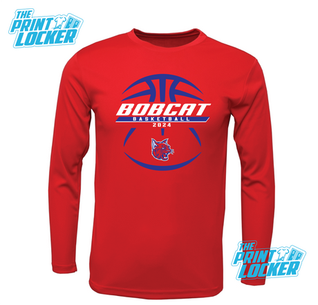 Bobcat Basketball Design Drifit Long Sleeve