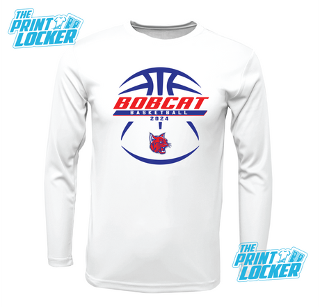 Bobcat Basketball Design Drifit Long Sleeve