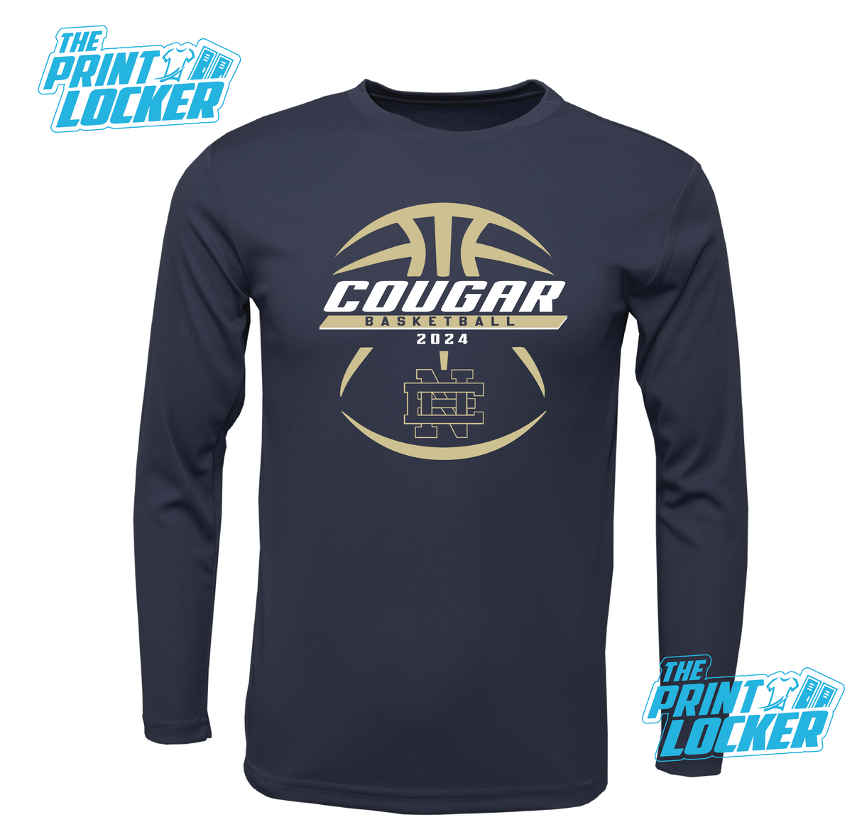 Cougars Basketball Design Drifit Long Sleeve