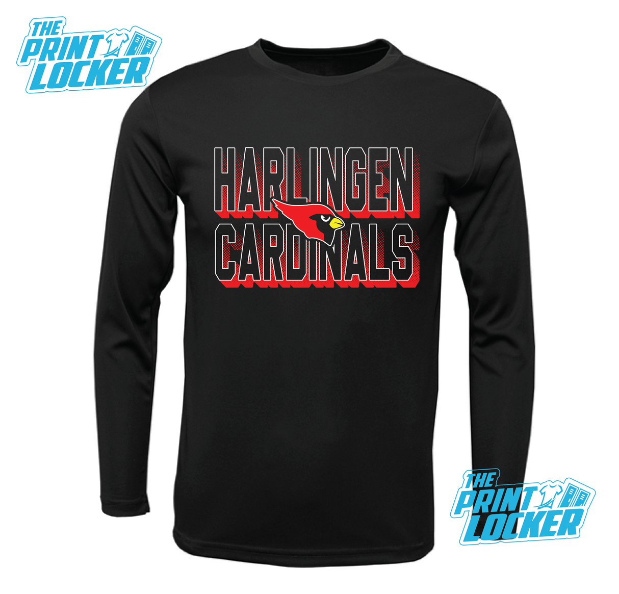 Cardinals Halftone Design Drifit Long Sleeve