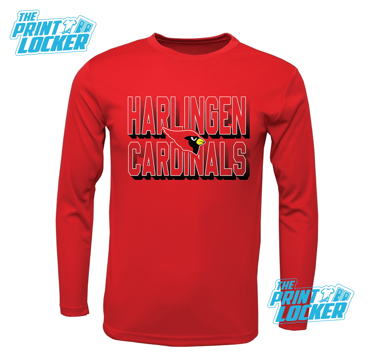 Cardinals Halftone Design Drifit Long Sleeve