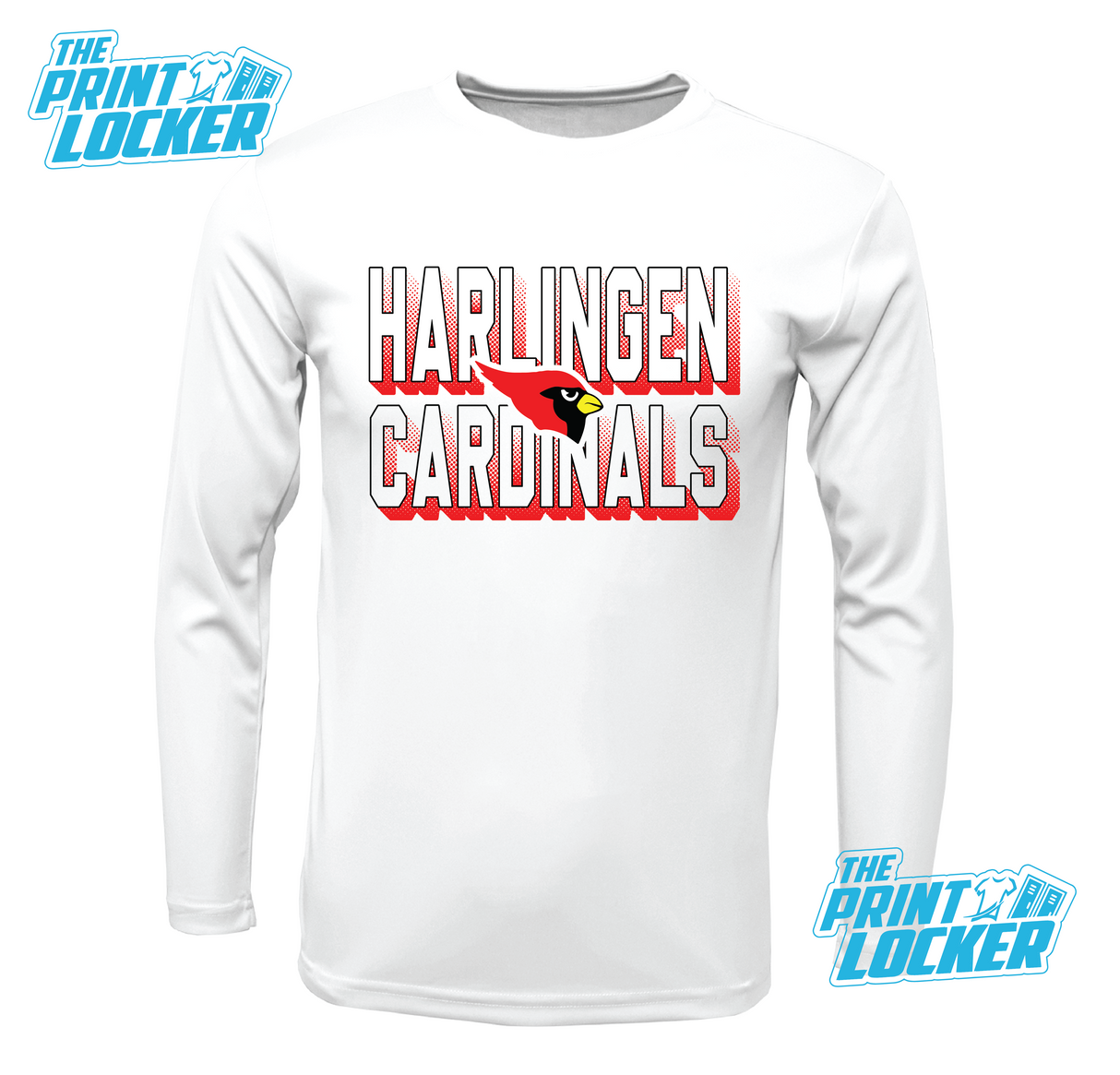 Cardinals Halftone Design Drifit Long Sleeve