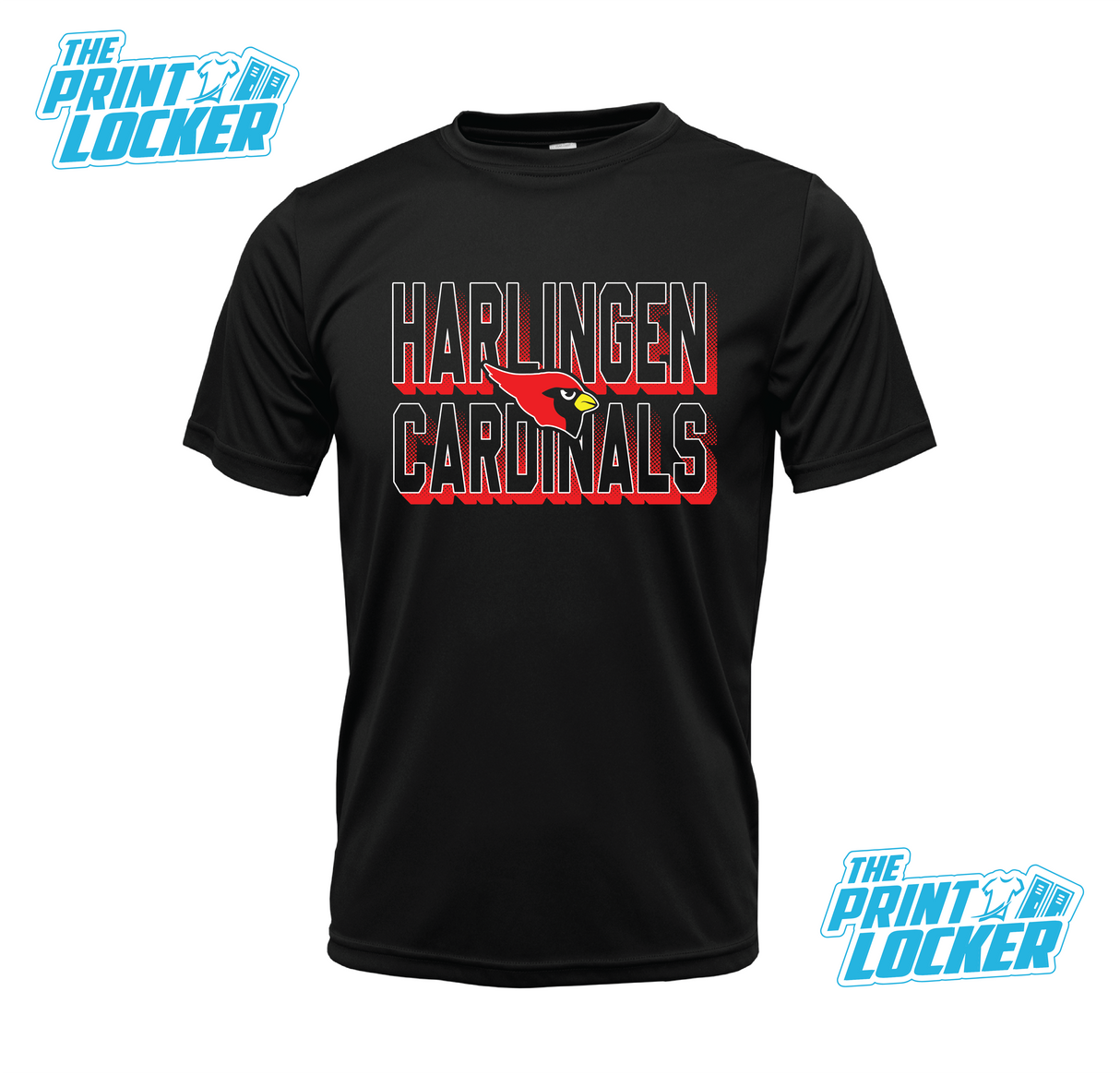 Cardinals Halftone Design Drifit Short Sleeve