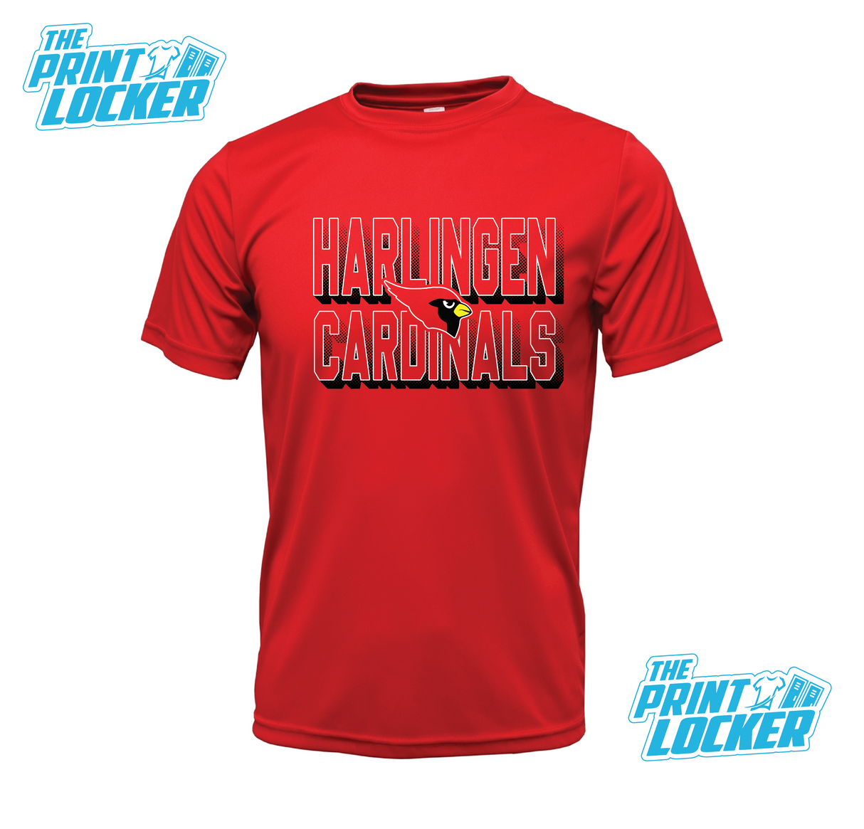 Cardinals Halftone Design Drifit Short Sleeve