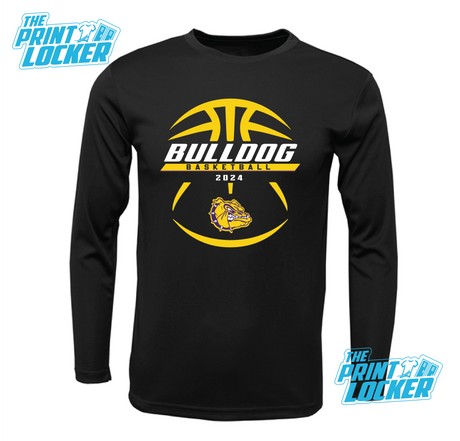 Bulldogs Basketball Design Drifit Long Sleeve