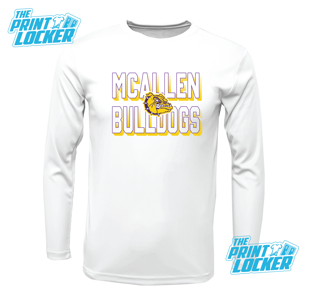 Bulldogs Halftone Design Drifit Long Sleeve