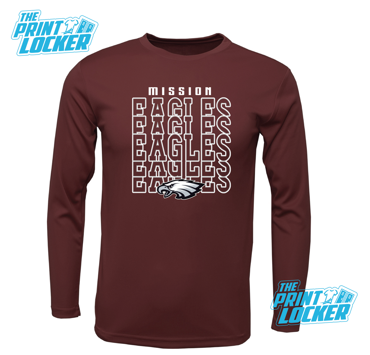 Eagles Stack Design Drifit Long Sleeve