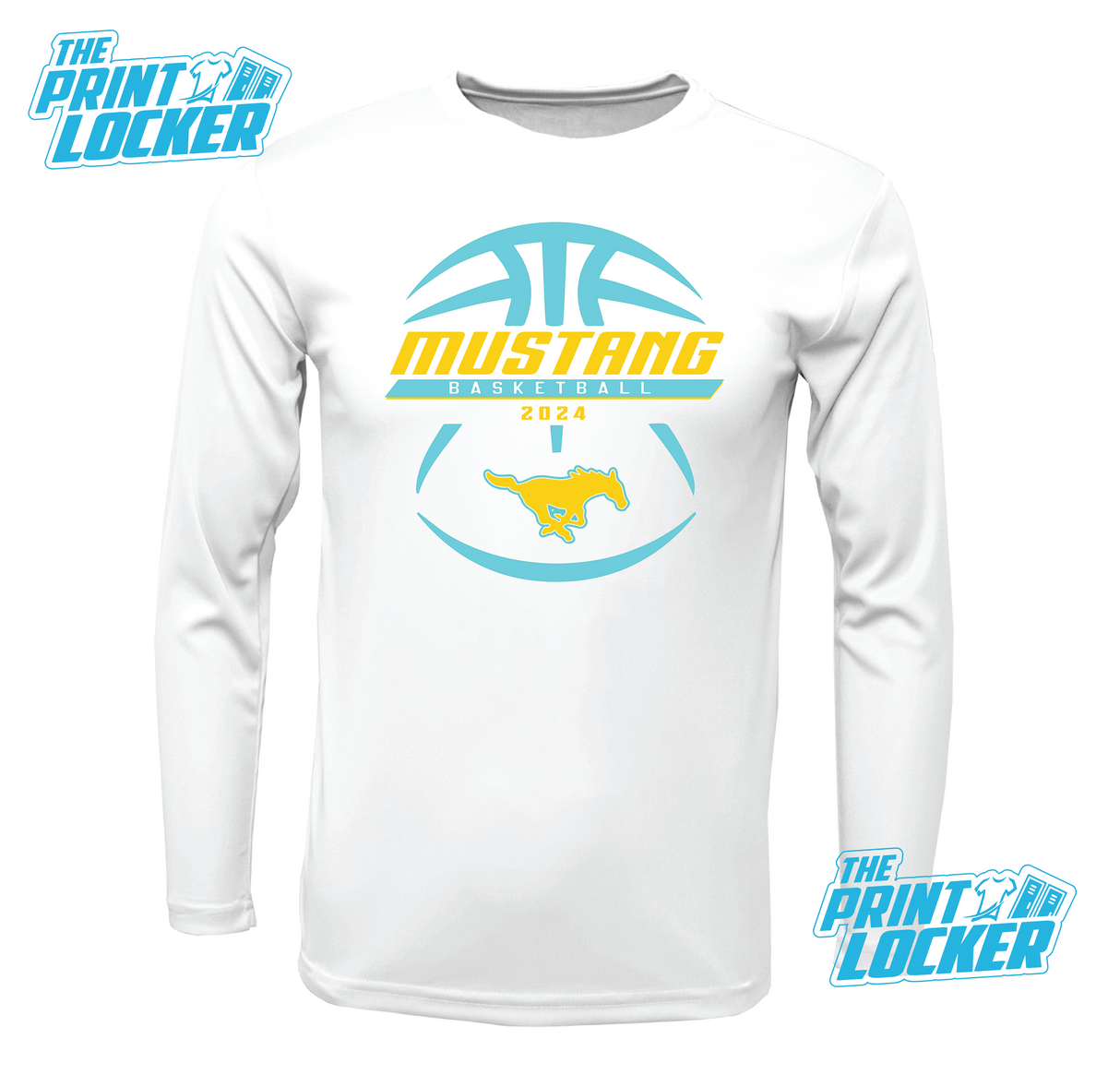 Mustangs Basketball Design Drifit Long Sleeve