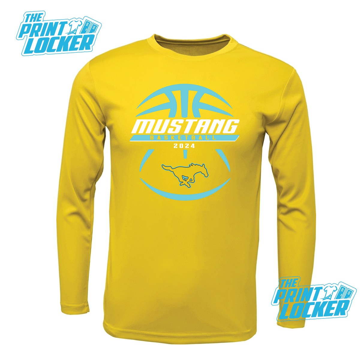 Mustangs Basketball Design Drifit Long Sleeve