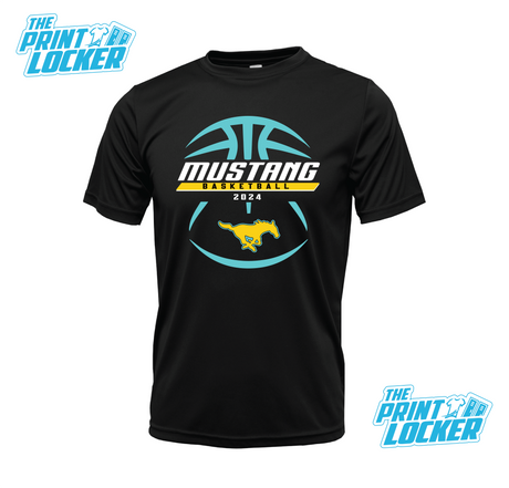 Mustangs Basketball Design Drifit Short Sleeve