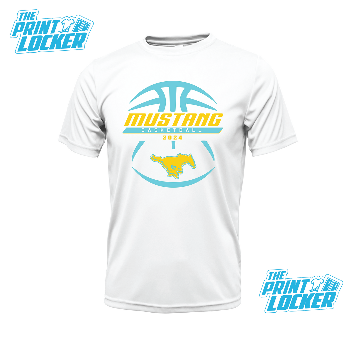 Mustangs Basketball Design Drifit Short Sleeve