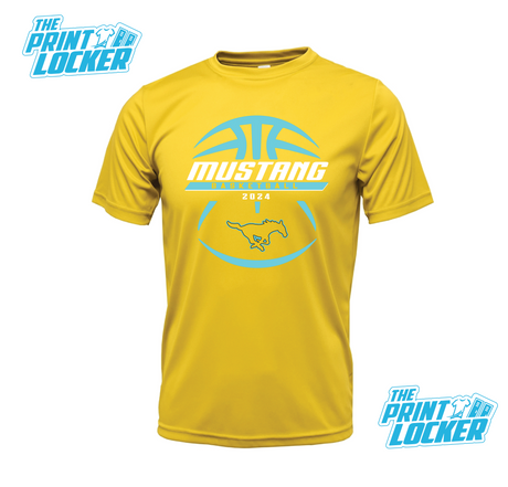 Mustangs Basketball Design Drifit Short Sleeve