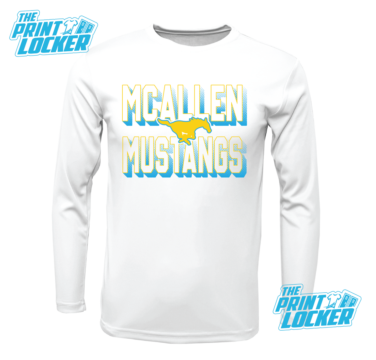 Mustangs Halftone Design Drifit Long Sleeve