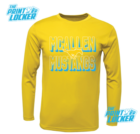 Mustangs Halftone Design Drifit Long Sleeve