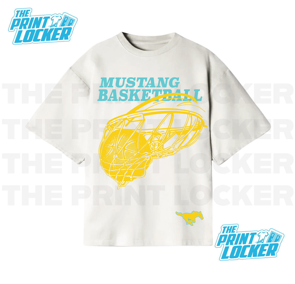 Oversized Basketball Mustangs Graphic Tee