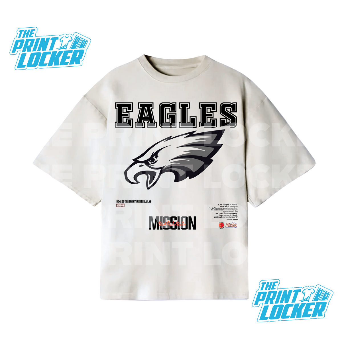 Oversized Eagles Graphic Tee