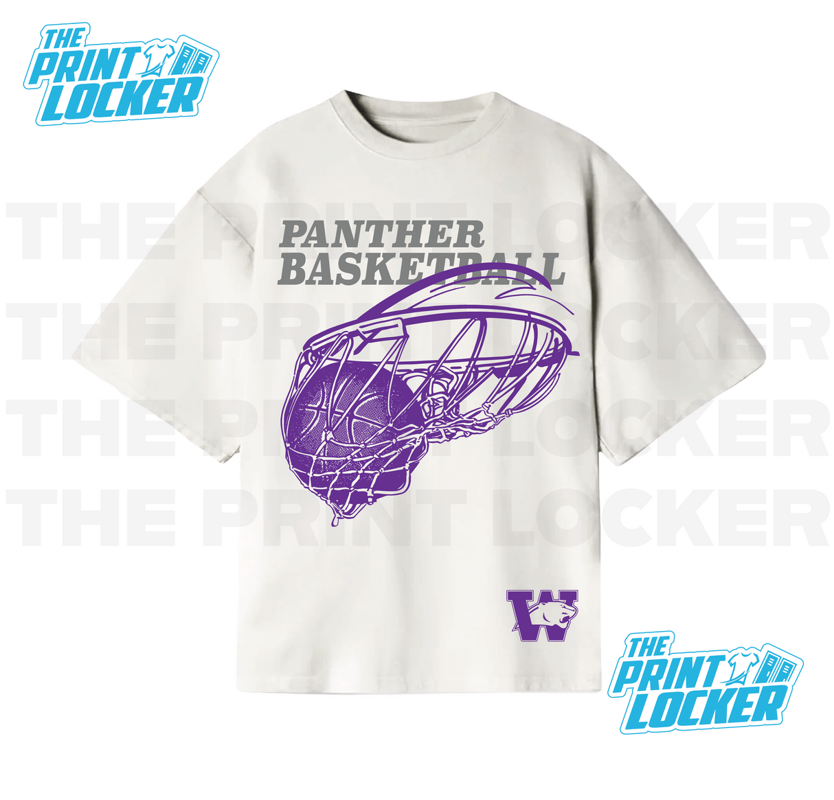 Oversized Basketball Panthers Graphic Tee