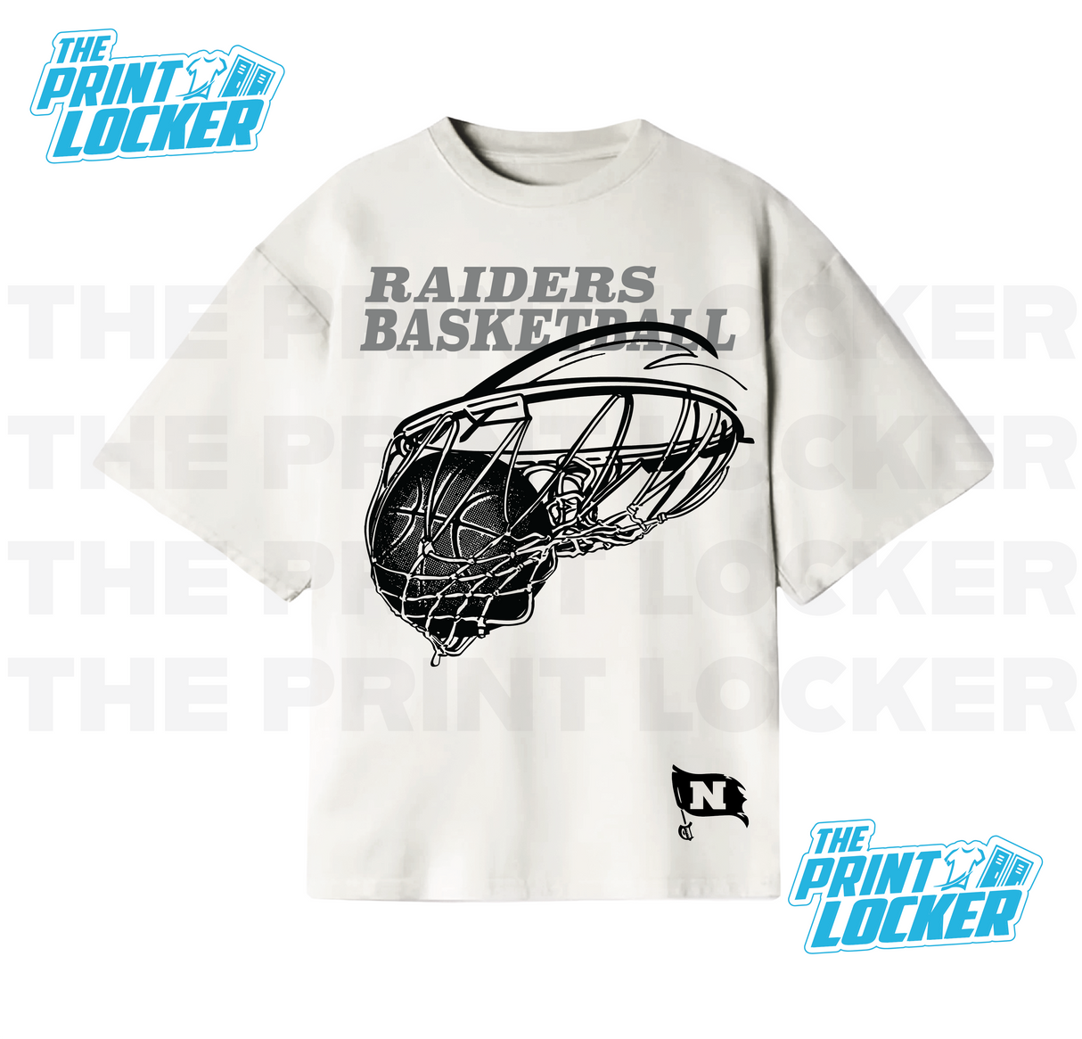 Oversized Basketball Raiders Graphic Tee