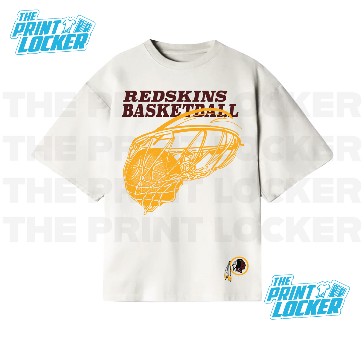 Oversized Basketball Redskins Graphic Tee