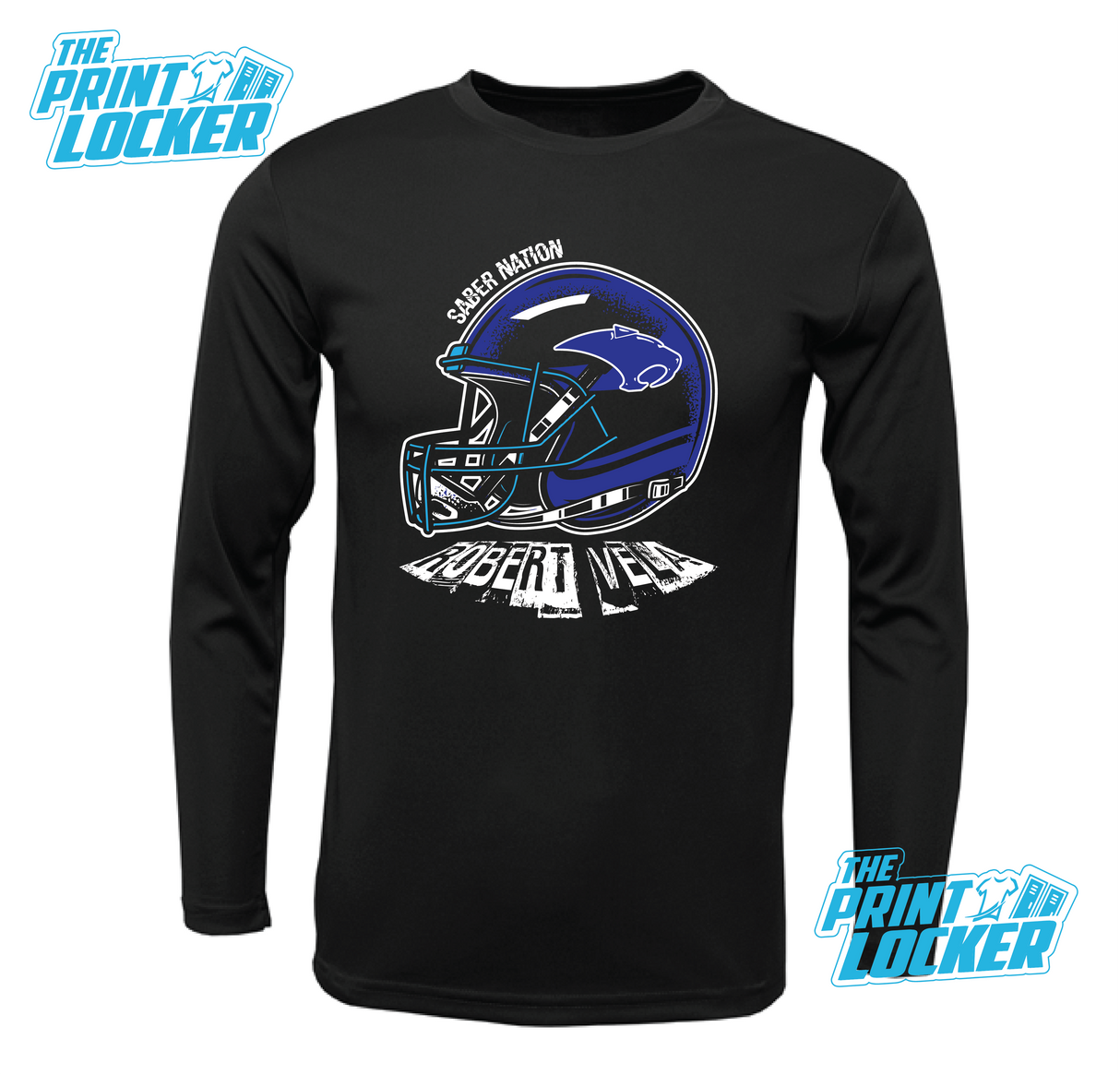 Sabercats Football Helmet Drifit Long Sleeve