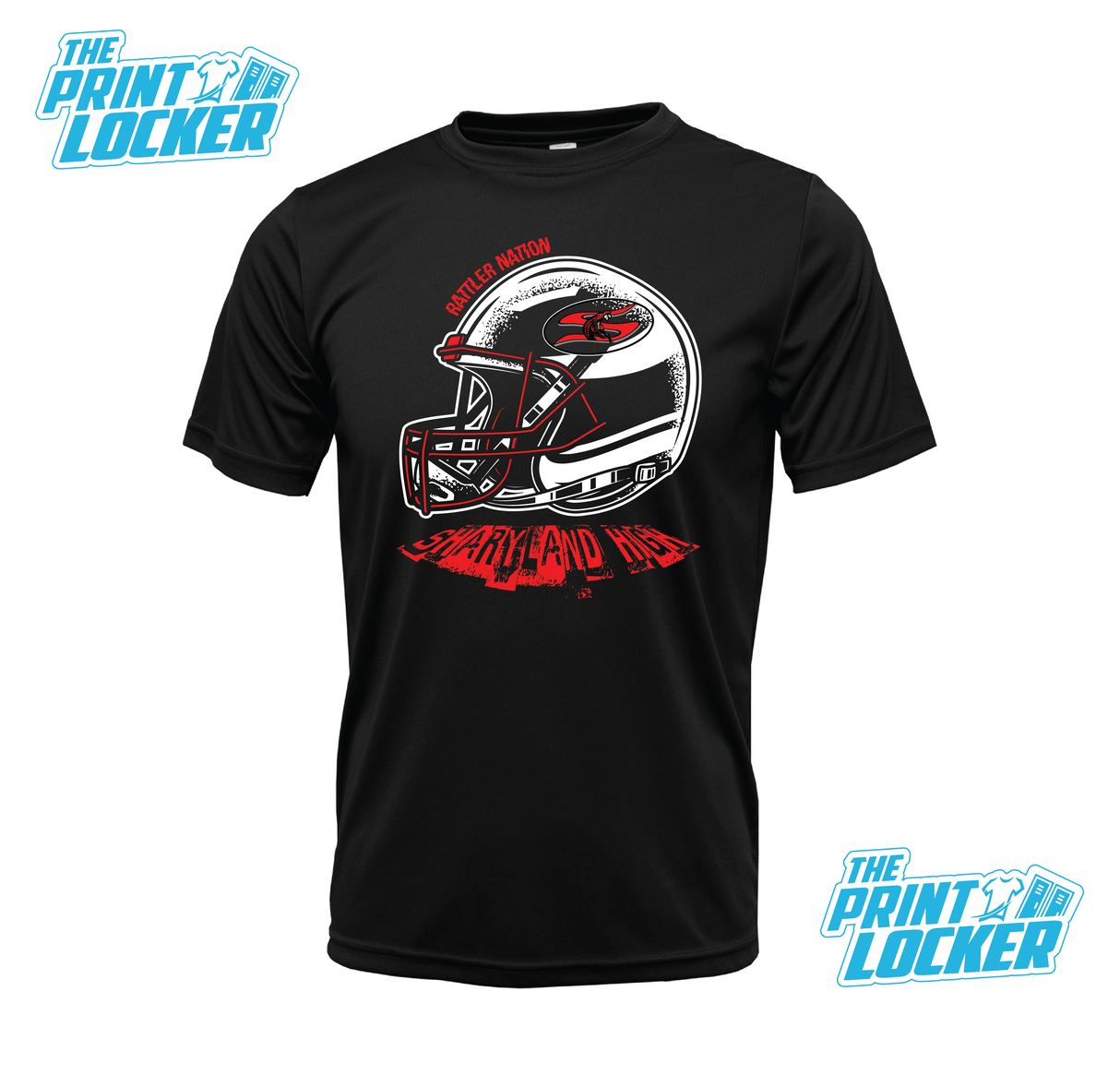 Sharyland Rattlers Football Helmet Drifit Short Sleeve