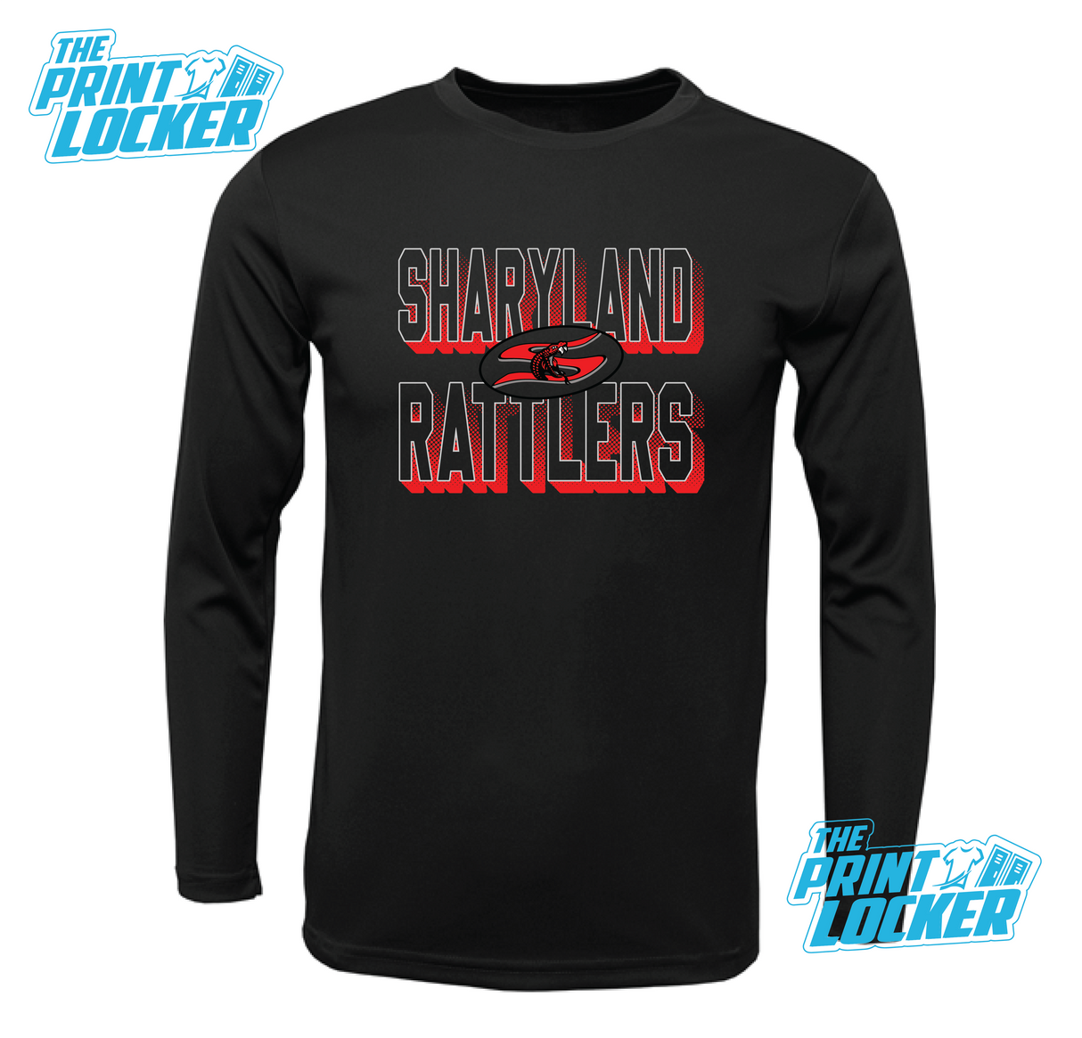 Sharyland Rattlers Halftone Design Drifit Long Sleeve