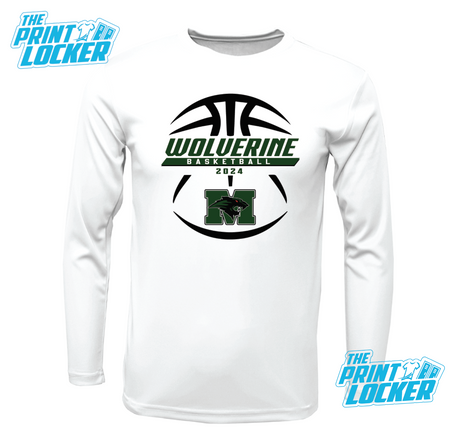 Wolverines Basketball Design Drifit Long Sleeve