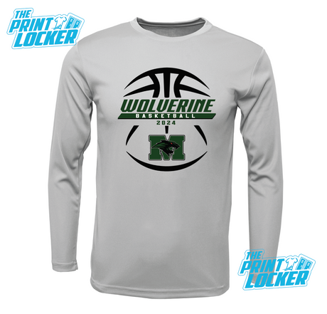 Wolverines Basketball Design Drifit Long Sleeve