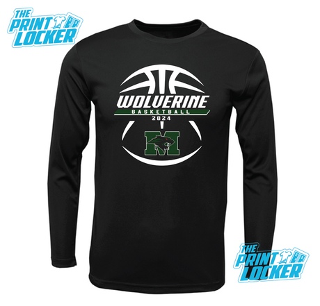 Wolverines Basketball Design Drifit Long Sleeve