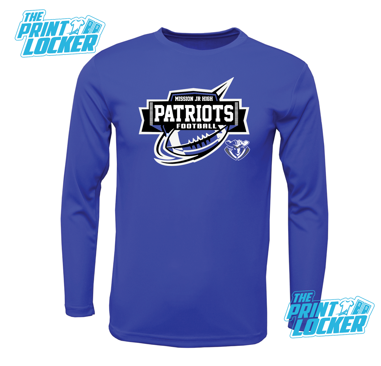 Mission Jr High Patriots Football Drifit Long Sleeve