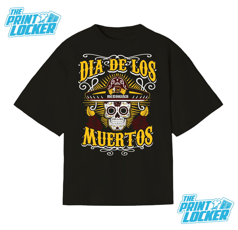 Oversized Día de Muertos Redskins Graphic Tee