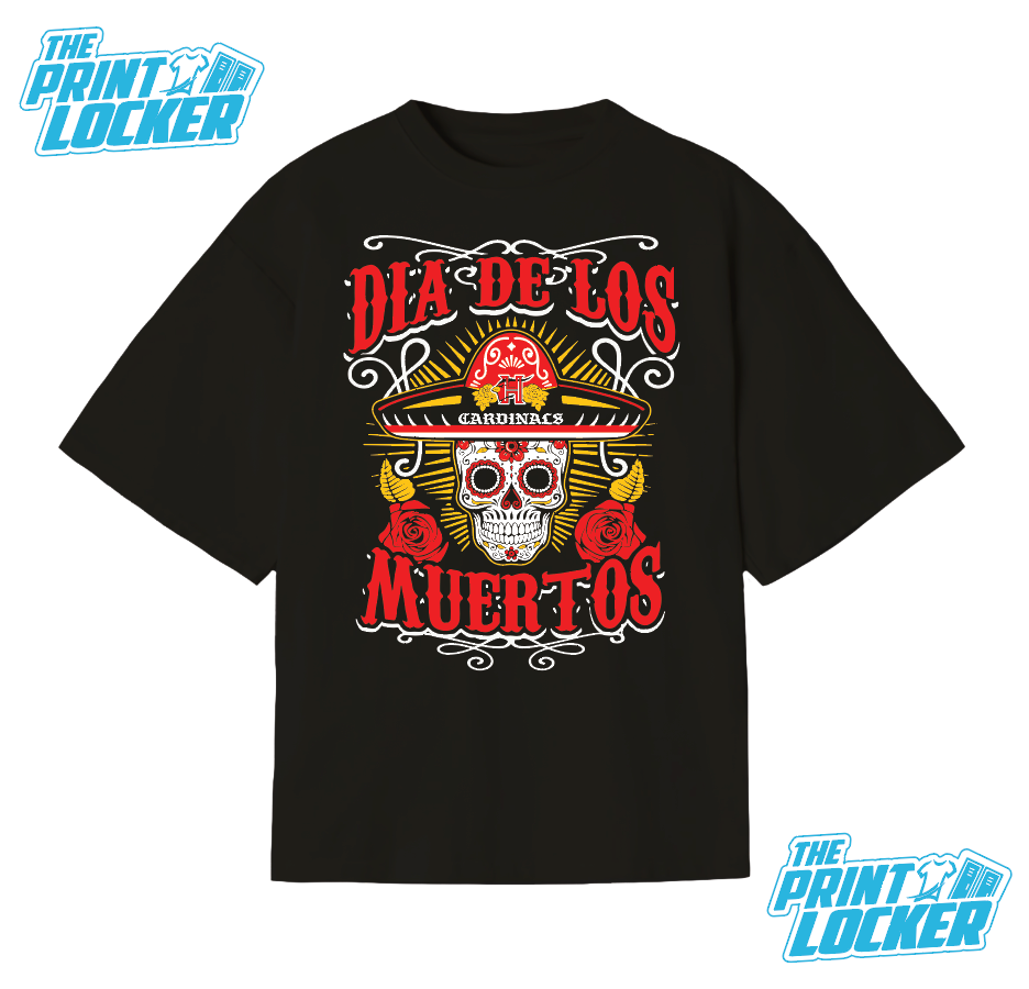 Oversized Día de Muertos Cardinals Graphic Tee