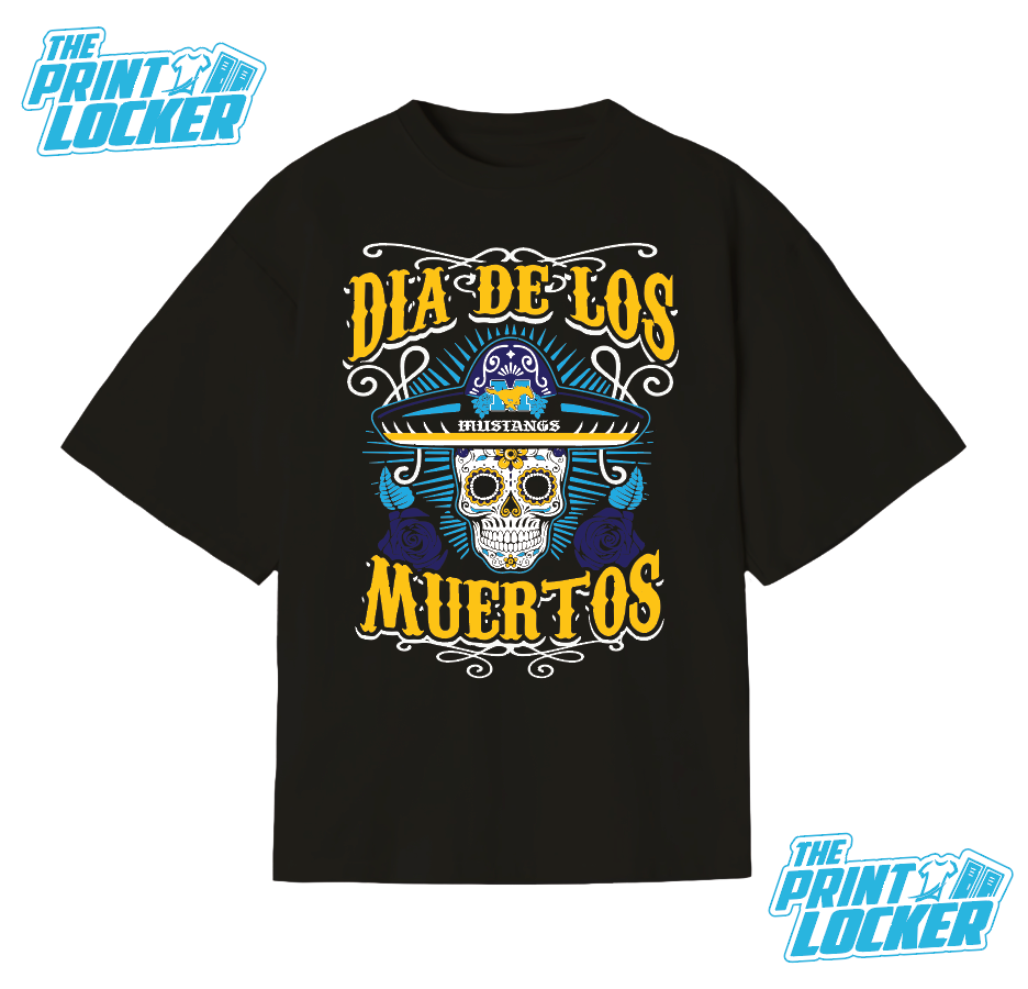 Oversized Día de Muertos Mustangs Graphic Tee