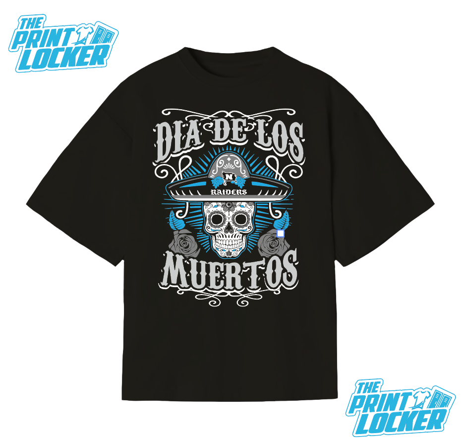 Oversized Día de Muertos Raiders Graphic Tee