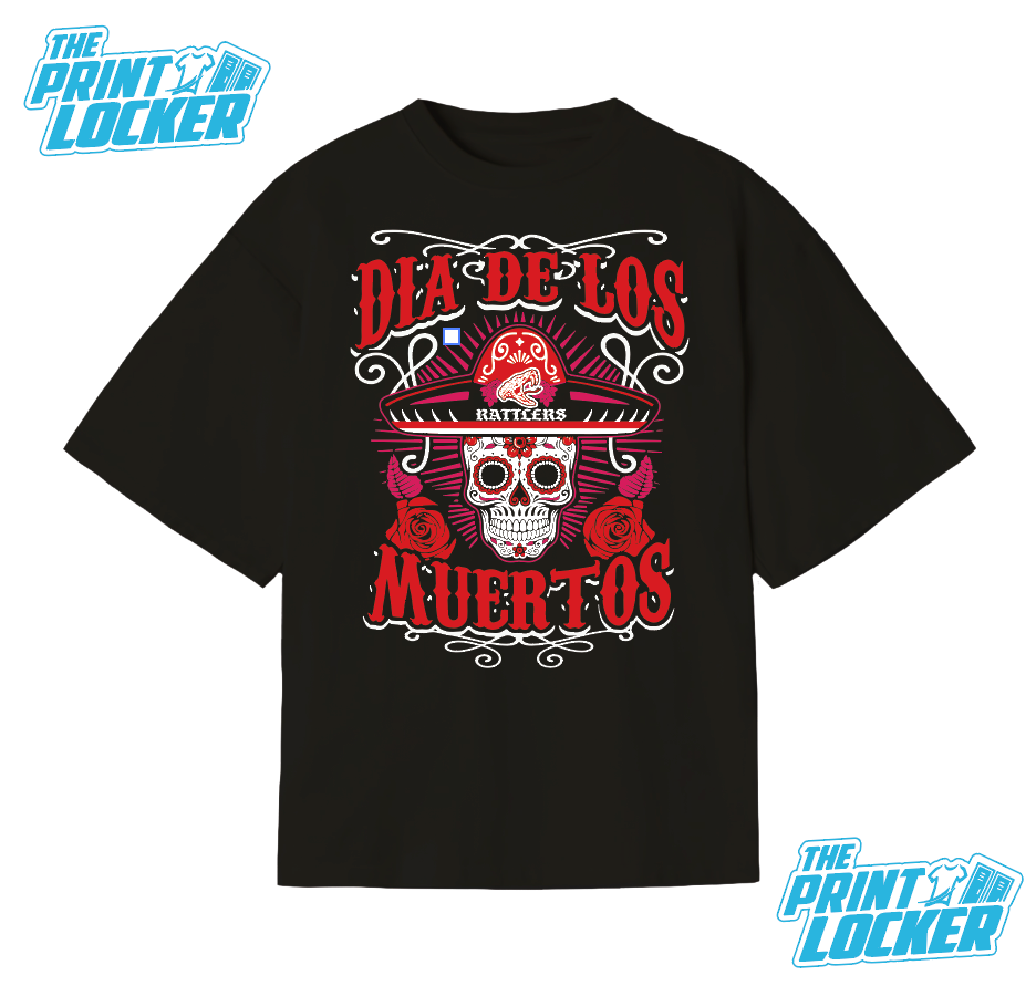 Oversized Día de Muertos RGC Rattlers Graphic Tee